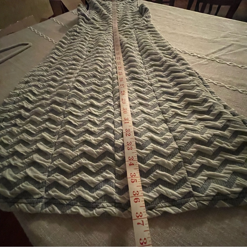 Zigzag Patterned Textured Gray Midi Dress by 41Hawthorn Size: Extra Small XS NWO - Picture 9 of 12